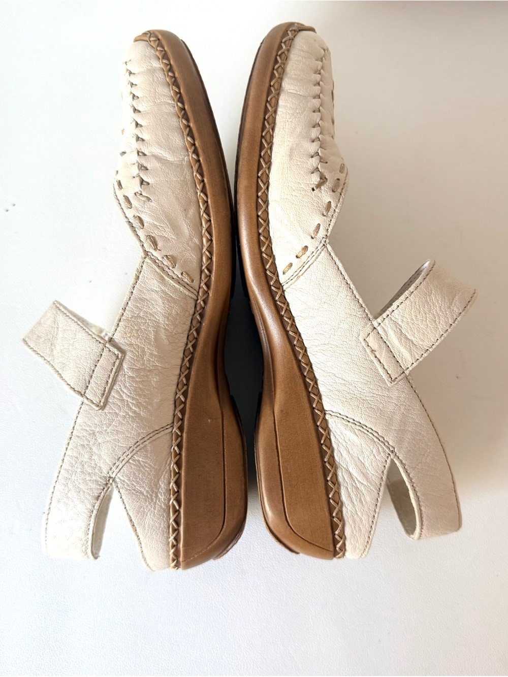 Rieker Cream Mary Jane Slingback Leather Shoes 37 - Picture 11 of 16